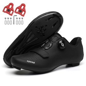 Ultralight Cycling Shoes Mtb Carbon Fiber Road Bike Boots Men Mountain Bicycle SPD Cleats Shoes Women Biking Speed Flat Sneaker (Color: full black road)