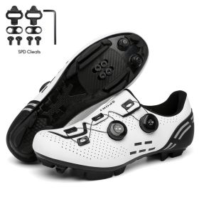 Ultralight Cycling Shoes Mtb Carbon Fiber Road Bike Boots Men Mountain Bicycle SPD Cleats Shoes Women Biking Speed Flat Sneaker (Color: white mtb cleats)