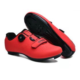 Cycling Shoes Men MTB Cleat Shoes Self-Locking Triathlon Road Bike Sneakers Racing Speed Women Biking Footwear for Shimano SPD (Color: red road)