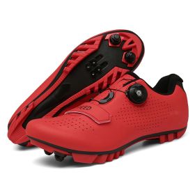 Cycling Shoes Men MTB Cleat Shoes Self-Locking Triathlon Road Bike Sneakers Racing Speed Women Biking Footwear for Shimano SPD (Color: red MTB)