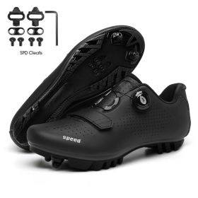 Road Bike Shoes Carbon Men Cycling Sneaker Mtb Self-Locking Cleats Bicycle Shoes Flat Speed Sneaker Women Racing Biking Footwear (Color: all in black mtb)