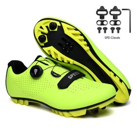 Road Bike Shoes Carbon Men Cycling Sneaker Mtb Self-Locking Cleats Bicycle Shoes Flat Speed Sneaker Women Racing Biking Footwear (Color: green mtb)