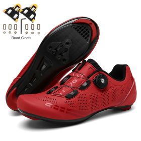 Road Bike Shoes Men Cycling Sneaker Mtb Cleat Shoes Flat Speed Sneakers Women Racing Bicycle Sneaker Mountain Biking Boots Spd (Color: red road)