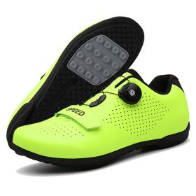 Road Bike Shoes Men Cycling Sneaker Mtb Cleat Shoes Flat Speed Sneakers Women Racing Bicycle Sneaker Mountain Biking Boots Spd (Color: green rubber)