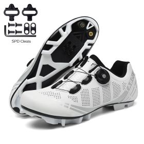 Road Bike Shoes Men Cycling Sneaker Mtb Cleat Shoes Flat Speed Sneakers Women Racing Bicycle Sneaker Mountain Biking Boots Spd (Color: white mtb)